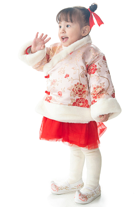 小女孩过新年照片