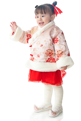 小女孩过新年图片