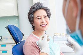 牙医给老年患者治疗