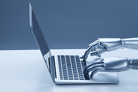 机械手与掌上电脑照片