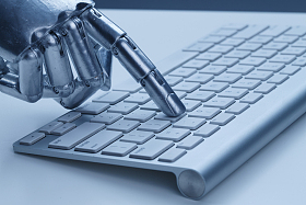 机械手与键盘图片