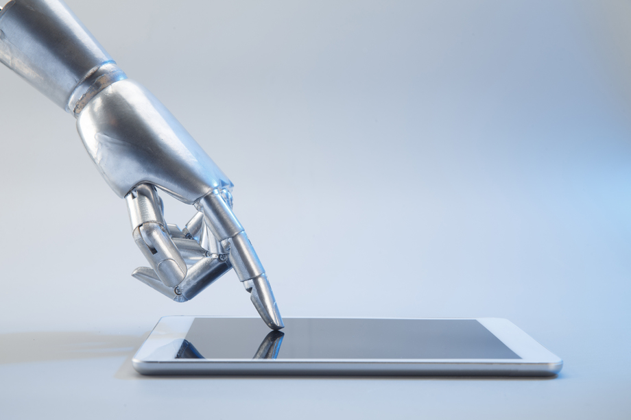 机械手与平板电脑图片 机械手与平板电脑图片