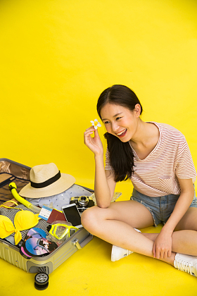 青女女人旅行照片