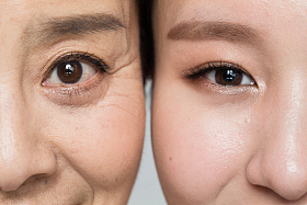 母女眼睛特写图片