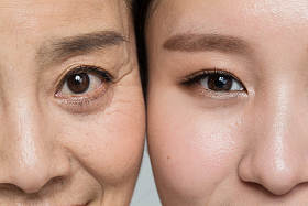 母女眼睛特写图片