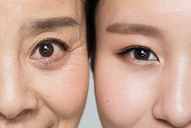 母女眼睛特写图片