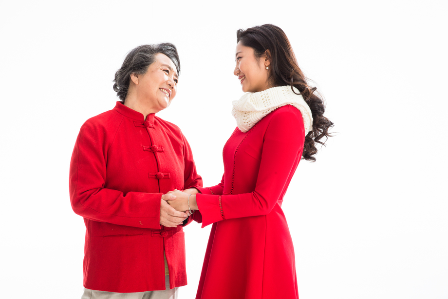 幸福母女庆祝新年 幸福母女庆祝新年