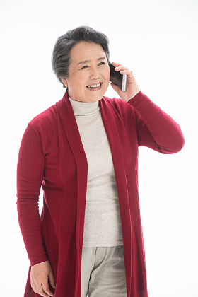 老年人打电话照片