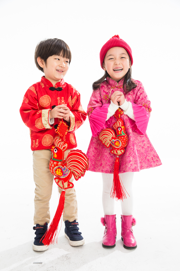 可爱的孩子庆祝新年 可爱的孩子庆祝新年