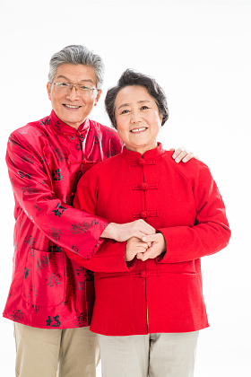 老年夫妇庆祝春节图片