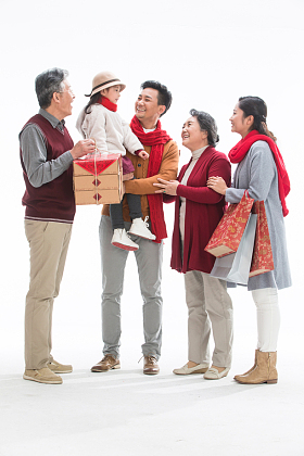 幸福家庭庆祝新年