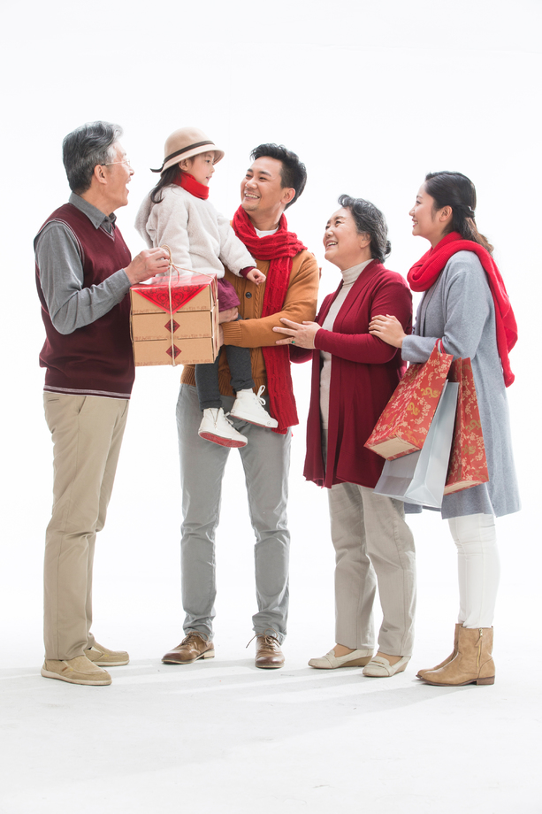 幸福家庭庆祝新年