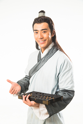 书生拿着算盘图片