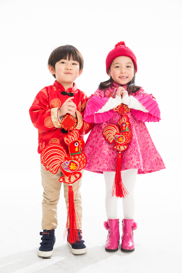 可爱的孩子庆祝新年 可爱的孩子庆祝新年