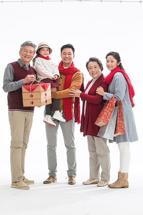 幸福家庭庆祝新年图片