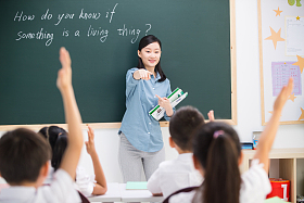 老师和小学生们在教室