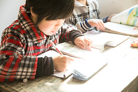 乡村小学里的小学生在上课图片