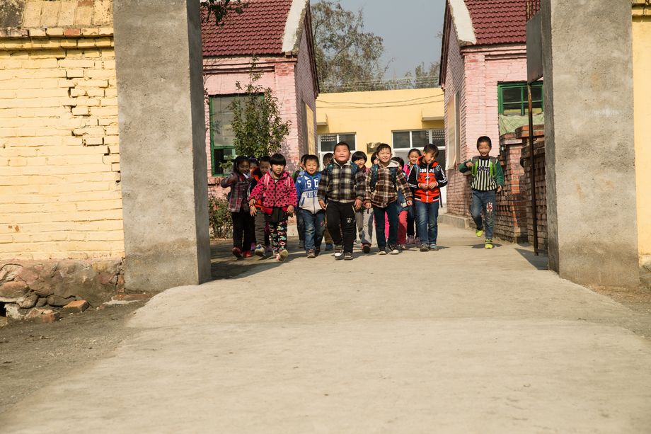 乡村小学生在放学回家图片