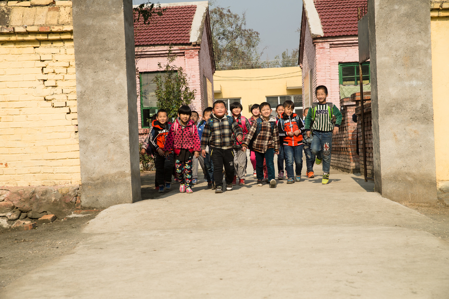 乡村小学生在放学回家图片