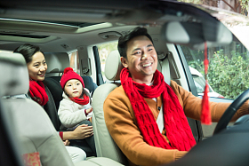 幸福家庭回家过新年图片