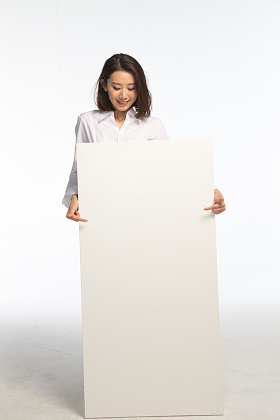 商务青年女人和白板