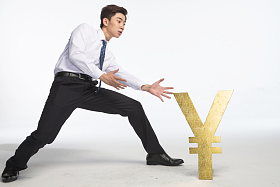 商务青年男人理财