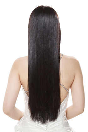 青年女人亮丽丝缎般的头发图片