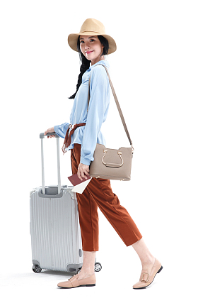 青年女人旅行照片