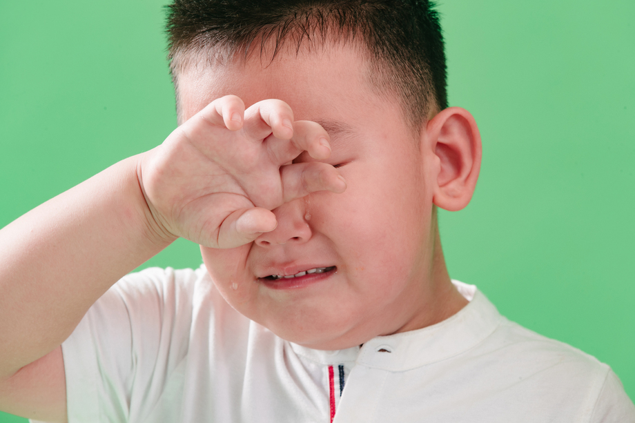 伤心的小男孩哭图片