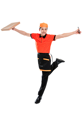 年轻的披萨店服务员