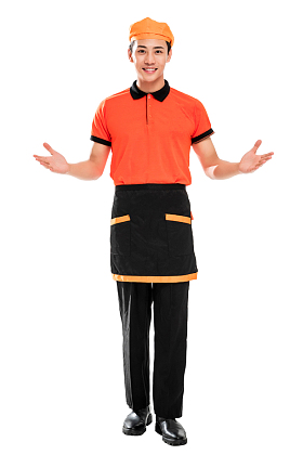 热情的年轻餐厅服务员