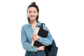 拿着书本的快乐女学生图片