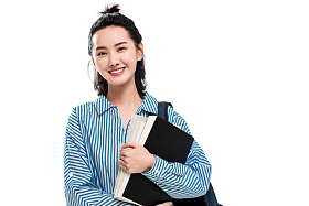 拿着书本的快乐女学生图片