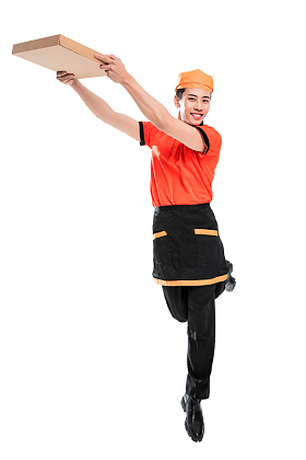 青年披萨店服务员