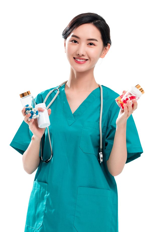 青年女医生拿着药瓶图片 青年女医生拿着药瓶图片