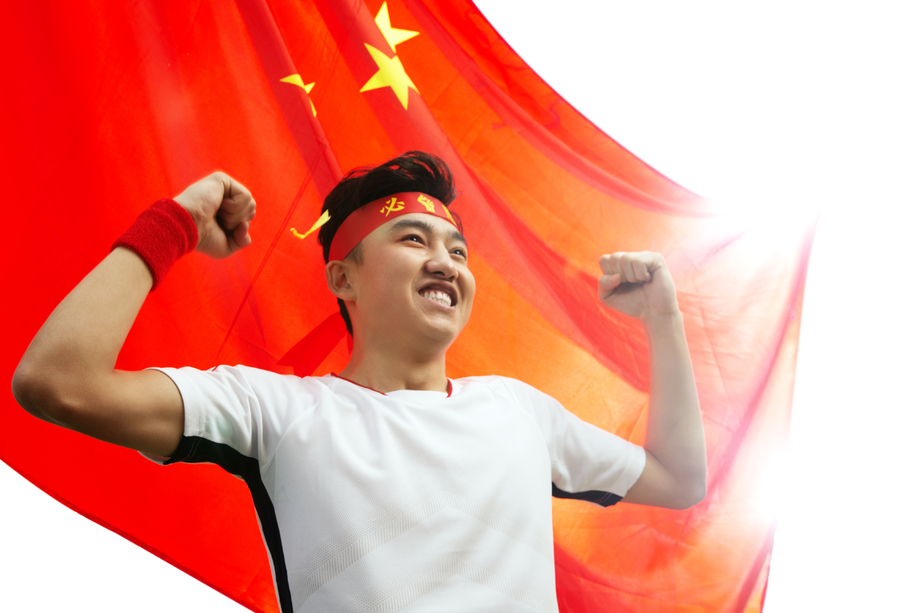 兴奋的球迷庆祝获胜