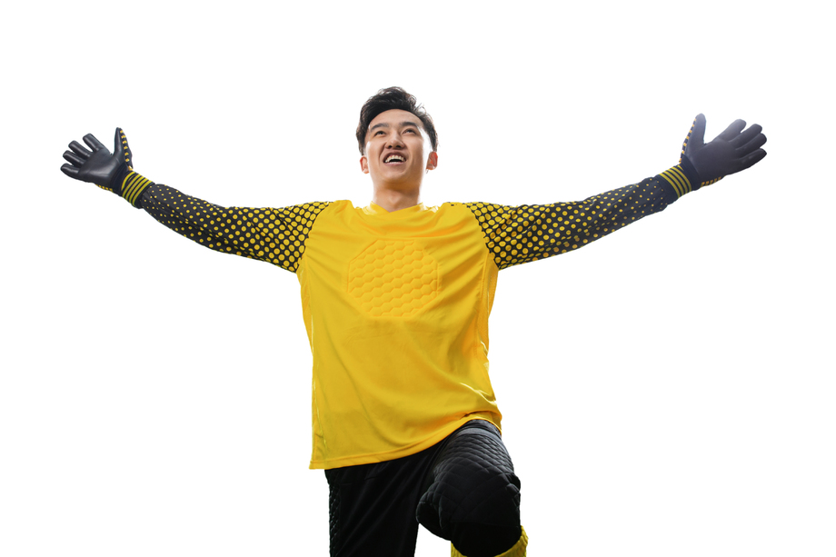 足球运动员庆祝获胜 足球运动员庆祝获胜